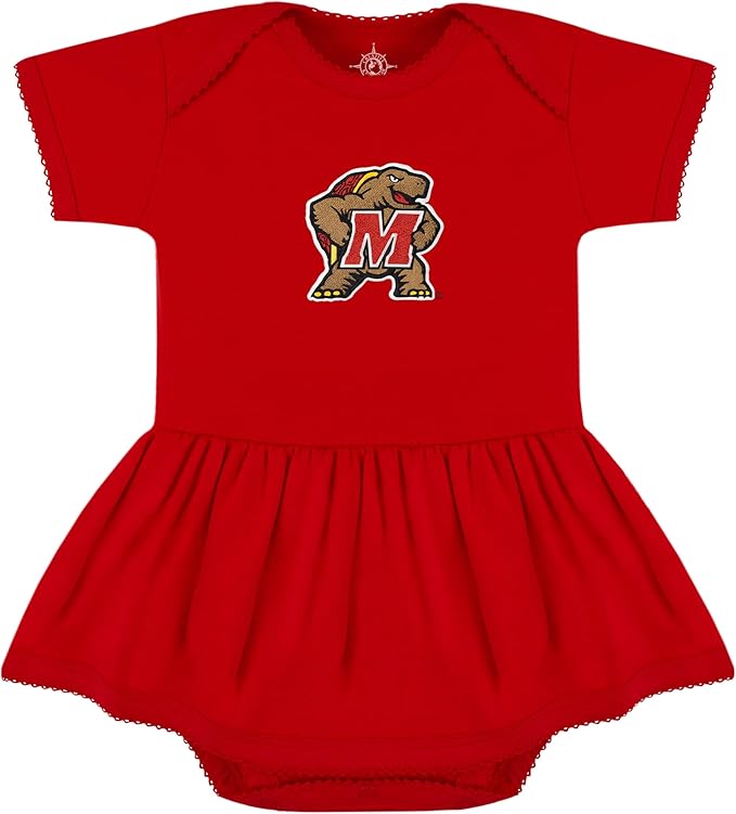 Creative Knitwear College Baby Picot Bodysuit Dress - Team Logo, Multiple Colors, for Baby Girls (0-24 Months)