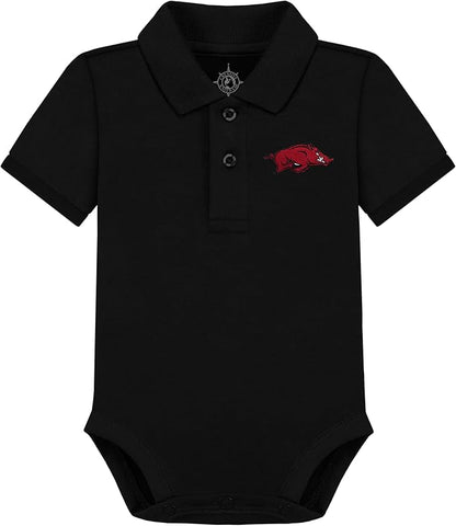 Creative Knitwear College Baby Polo Bodysuit Solid - Team Logo, Multiple Colors, for Boys & Girls (0-12 Months)