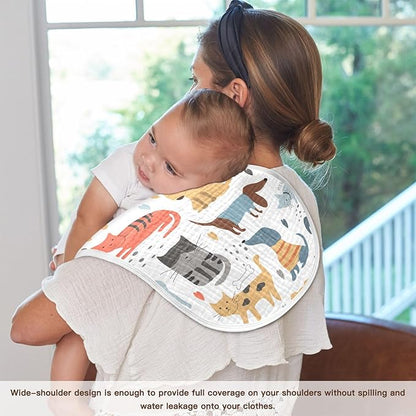 vvfelixl Different Dogs Cats Burp Cloths for Baby Boy Girls Baby Washcloths Burp Rags 1 Pack