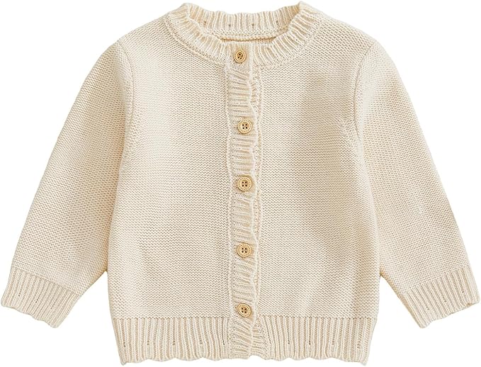 Baby Girl Cardigan Sweater Long Sleeve Button Up Knit Sweatshirt Jacket Toddler Baby Girl Fall Outfits