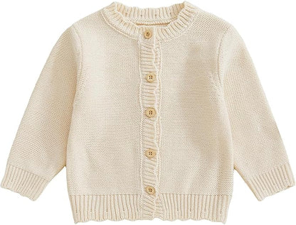 Baby Girl Cardigan Sweater Long Sleeve Button Up Knit Sweatshirt Jacket Toddler Baby Girl Fall Outfits