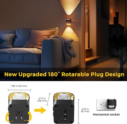 L LOHAS LED Night Light Projector, Night Lights Plug into Wall, Dusk to Dawn Sensor, 180°Rotating Nightlight for Kids, 0-150LM Dimmable Soft White Ambient Lighting for Bathroom, Decor, Gifts, 2 Pack