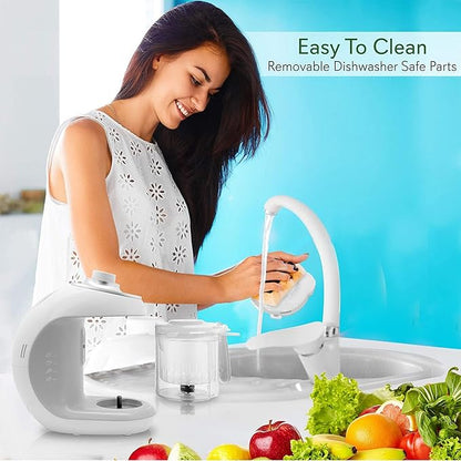 NutriChef Baby Food Maker | 2-in-1 Steam Cooker & Puree Blender | Adjustable Steam Timer | Blend Organic Food for Babies, Infants & Toddlers | Includes Dishwasher Safe Steam Basket & Bowl