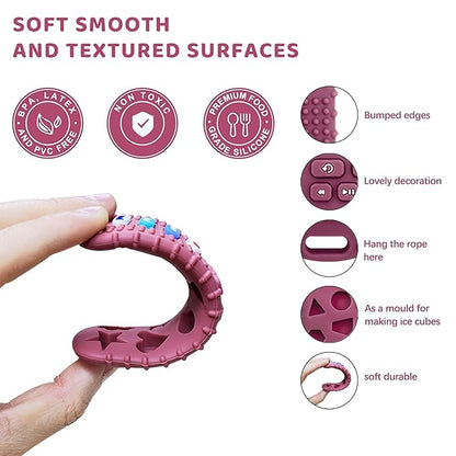 SOLIFEGOBLE 2 Pack Toy Remote for Baby,Silicone Remote Teether for Babies,Baby TV Remote Toys,Infant Chew Toys for Babies Chew Toys (Black + Pink)