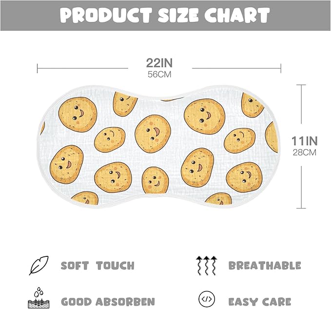 vvfelixl Baby Burp Cloths Potato Baby Baby Newborn Cotton Burping Cloths Set Baby Washcloths 4 Pack