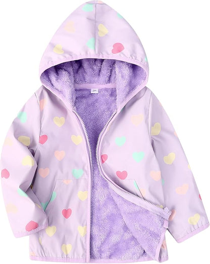 Feidoog Toddler Fleece Jacket Baby Boys Girls Hooded Zipper Long Sleeve Thick Warm Outerwear