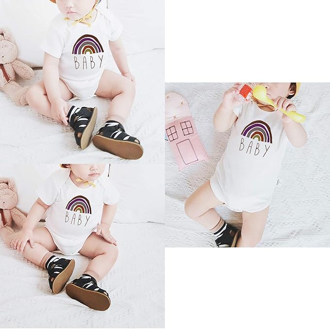 Cnins Newborn Baby Bodysuit - Pregnancy Announcement & Infant Loss Gift, Coming Soon & Rainbow Design Coming Home Outfit