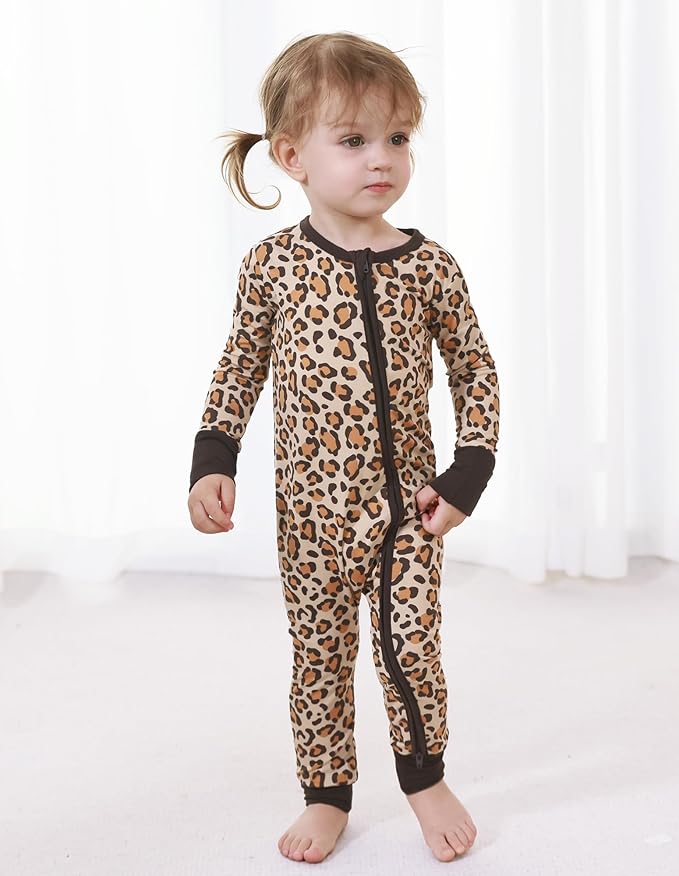 Baby Zippered Rompers Newborn Pajamas Sleepers Long Sleeve Jumpsuits Infant Zipper Romper-Viscose from Bamboo