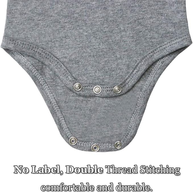 Baby Onsies 100% Cotton Short Sleeve Baby Bodysuits Solid Color Infant Bodysuits for Newborn Baby 3-Pack