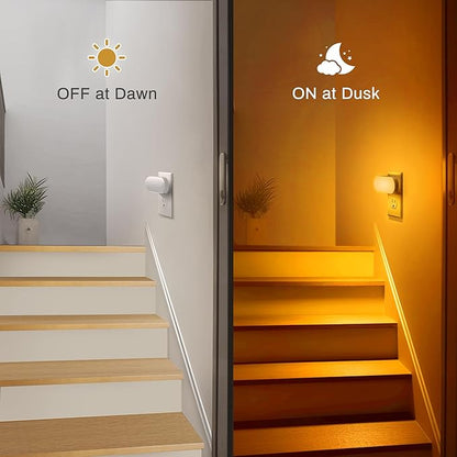 DORESshop Amber Night Lights Plug into Wall, Dusk to Dawn Night Light 4Pack, 1W Led Night Light for Bedroom, Kids Room