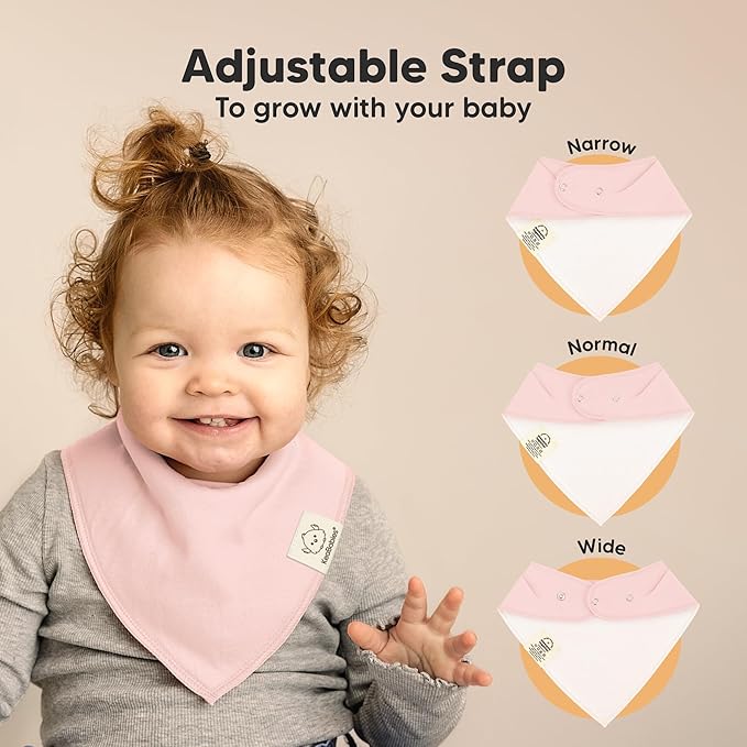 KeaBabies 8-Pack Organic Baby Bandana Bibs for Girls - Super Absorbent Triangle Baby Bibs for Drooling and Teething Infant, 100% Cotton Extra Soft for Newborn, Infant 0-36 Months (Spring)