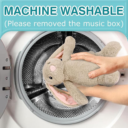 Dearbaby Baby Soother Cry Activated Sensor Toys,Heartbeat Bunny for Babies,Plush Stuffed Animal for Newborn Infants,Baby Toy Vibrating with Mom’s Heartbeat,Baby Shower Gifts for Girls and Boys