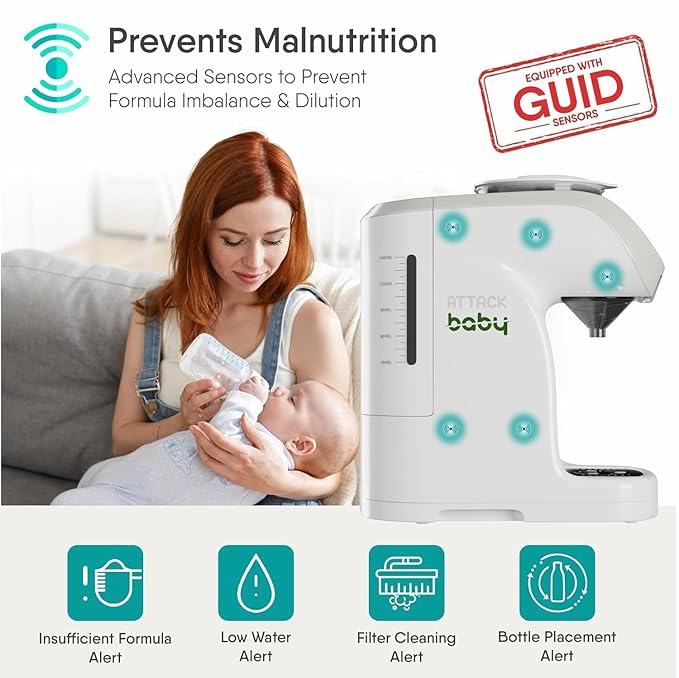 Formula Maker Machine - Upgraded Accurate Wifi Formula Dispenser with Inbuilt Sensors to Prevent Malnutrition - Instant Heating & Automatic Mixing - Quick Warm Bottle (Smart (App Control))