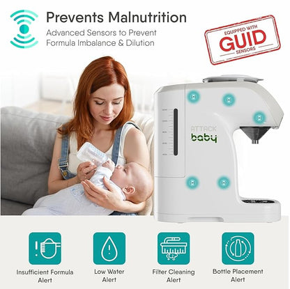 Formula Maker Machine - Upgraded Accurate Wifi Formula Dispenser with Inbuilt Sensors to Prevent Malnutrition - Instant Heating & Automatic Mixing - Quick Warm Bottle (Smart (App Control))