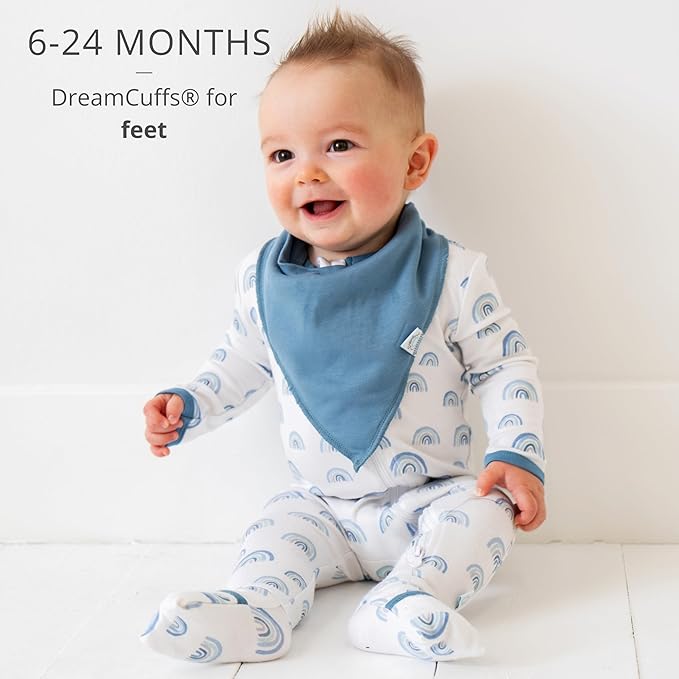 Dreamland Baby Bamboo Viscose Baby Pajamas (0-9 months). Ultra Soft Viscose Sleepers with 2-Way Zipper, Mitten & Foot Cuffs