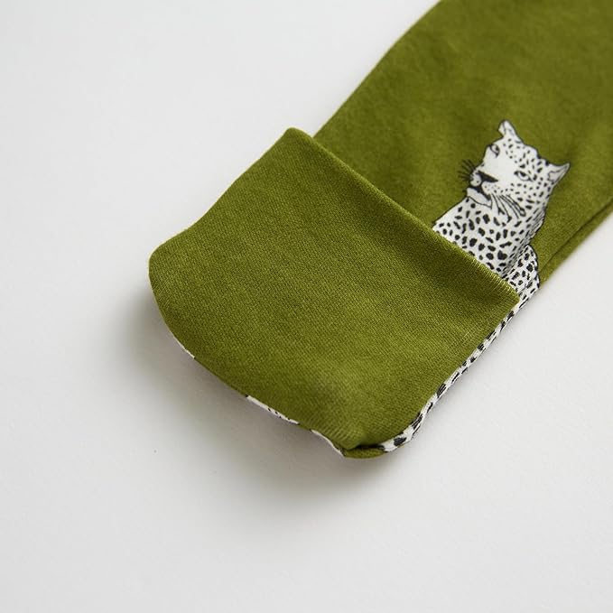 Owlivia Organic Cotton Baby Pajamas, Boys Girls Zip Front Sleep 'N Play Pjs, Footed Sleeper, Long Sleeve