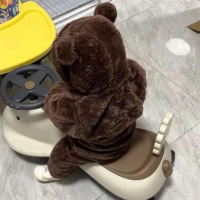 Newborn Baby Romper Fleece Onesie Jumpsuit Toddler Warm Hooded Outwear Outfits for Infant