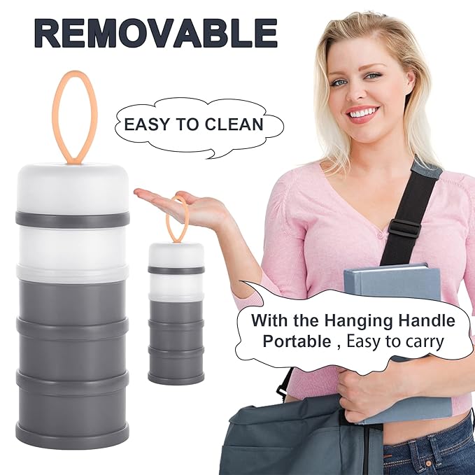 Accmor Baby Formula Dispenser On The Go, Stackable Formula Dispenser Formula Container to Go, Non-Spill Portable Milk Powder Kids Snack Storage Container, BPA Free