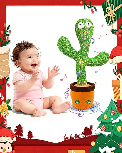 Interactive Baby Toys Dancing Talking Cactus Toy,Funny Gift for Infant 6-18 Months, Singing Musical Record Repeat What You Say Light Up Toy for Toddler 1 2 3 Year Old Boy Girl (Volume Adjustment)