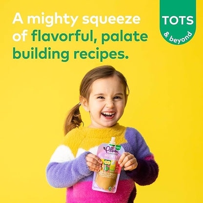 Plum Organics Variety Pack, 12+ Months - Mighty Builder Organic Fruit and Veggie Blend Toddler Food Pouches - 4 oz Pouch (Pack of 8)