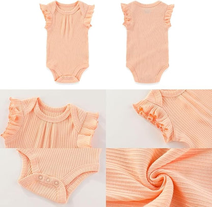 Four Seasons Baby Boy Girl Bodysuits 5-Pack Cotton Comfort Short Sleeve Baby Clothes Soft Infant Outfits