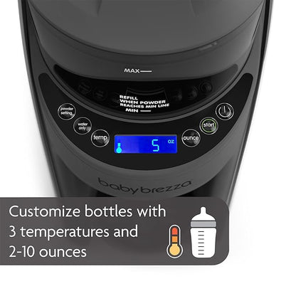 Baby Brezza Formula Pro Advanced Formula Dispenser Machine - Automatically Mix a Warm Formula Bottle Instantly - Easily Make Bottle with Automatic Powder Blending, Charcoal