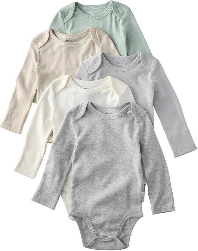 Blake 5-Pack Long Sleeve Bodysuits 100% Organic Cotton Baby Boys & Girls