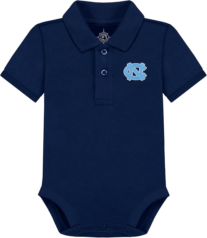 Creative Knitwear College Baby Polo Bodysuit Solid - Team Logo, Multiple Colors, for Boys & Girls (0-12 Months)