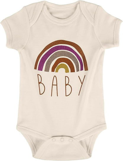 Cnins Newborn Baby Bodysuit - Pregnancy Announcement & Infant Loss Gift, Coming Soon & Rainbow Design Coming Home Outfit