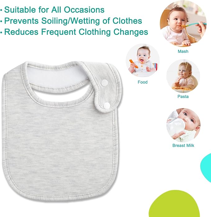Baby Bibs Soft and Absorbent Organic Cotton Bandana Drool Bibs Set for Boys Girls Newborn 0-36 Months