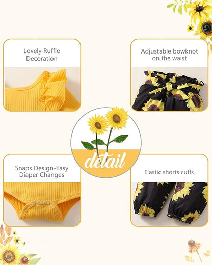 Newborn Baby Girl Clothes Infant Girl Outfits 0 3 6 12 18 Months Clothes for Girls Headband Clothing Set