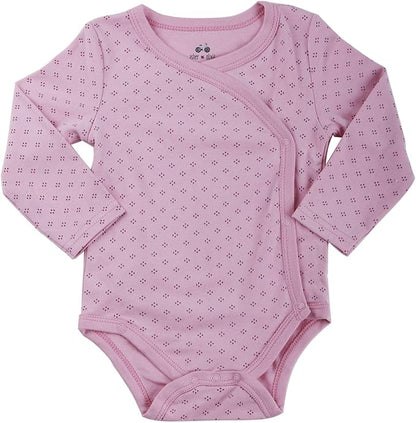 Asher & Olivia Baby Kimono Side Snap 3 Pc Girl Long Sleeve Bodysuit Set