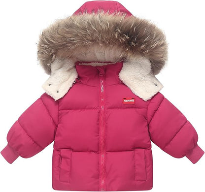 Toddler Winter Coat Baby Puffer Jacket Hoodie Snow Boy Thick Outerwear Clothes