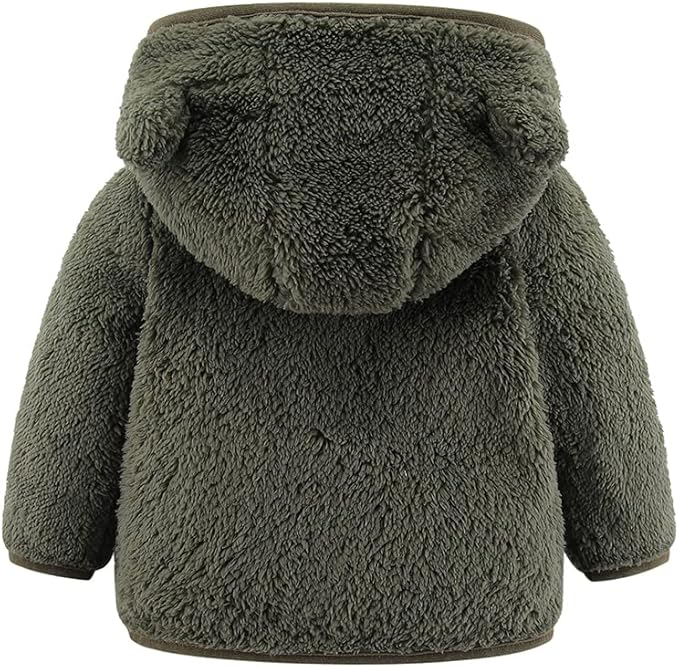 Gajaous Infant Baby Boys Girls Cartoon Fleece Jacket Hooded Coat with Ears Warm Zipper Up Outwear