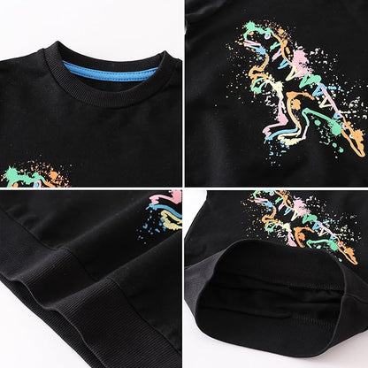 BeiVSlley Toddler Boys 3 Pack Cotton Pullover Crewneck Sweatshirt Long Sleeve Cartoon Shirt Sweaters Tops