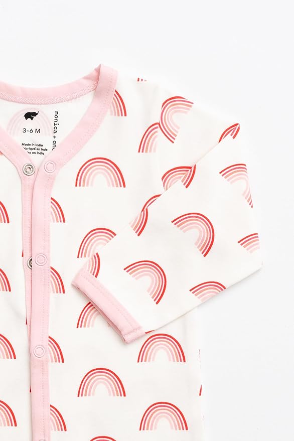 monica + andy On the Go Baby One Piece, 100% Organic Baby Clothes for Girls & Boys, Sizes For Preemie, Newborn, & Infant