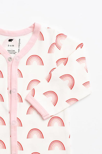 monica + andy On the Go Baby One Piece, 100% Organic Baby Clothes for Girls & Boys, Sizes For Preemie, Newborn, & Infant