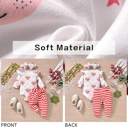 Aalizzwell Preemie Newborn Infant Baby Girls Clothes Ribbed Romper Bodysuit Pants Set Fall Winter Outfits