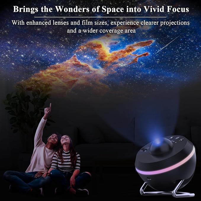 Galaxy Projector, Star Projector with Meteor & 4 Varicolored Lighting Effects, Jellyfish Projector Night Light Space Starry Sky Projector for Bedroom, Ocean Wave Projector for Kids Adults