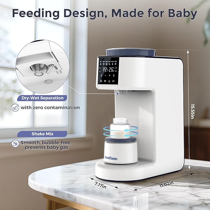Formula Maker Pro, 2-Minute Quick Mix Baby Formula Dispenser, One-Touch Automatic Milk Maker, 3 Formula Temps + 4 Hot Water Choice, 2L Tank & Sealed Powder Container for Clump-Free Formula