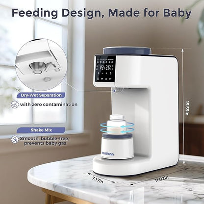 Formula Maker Pro, 2-Minute Quick Mix Baby Formula Dispenser, One-Touch Automatic Milk Maker, 3 Formula Temps + 4 Hot Water Choice, 2L Tank & Sealed Powder Container for Clump-Free Formula