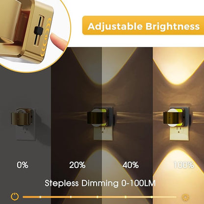 L LOHAS LED Night Light Projector, Night Lights Plug into Wall, Dusk to Dawn Sensor, Rotating Nightlight for Kids, Soft White Swivel Ambient Lighting for Bathroom, Gaming Room, Gifts,2 Pack