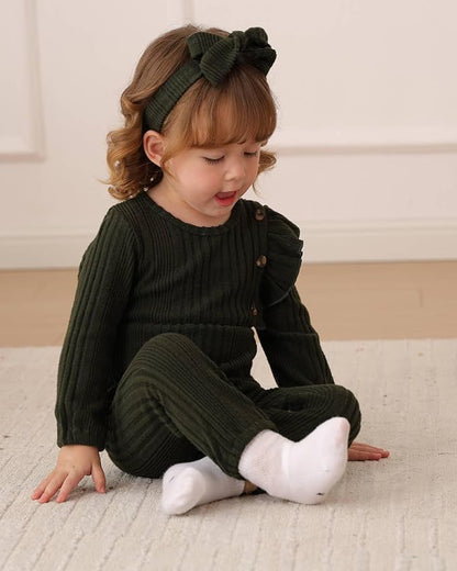 Infant Baby Girl Clothes Newborn Girl Romper Fall Winter Outfit Ruffle Long Sleeve Jumpsuit Romper Cute Baby Girl Outfit