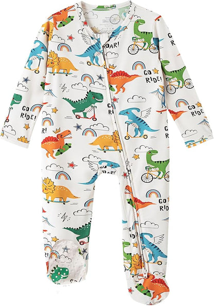 Baby Footie Romper Pajamas Unisex Newborn Infant Pjs Soft Rompers Viscose from Bamboo Sleepwear