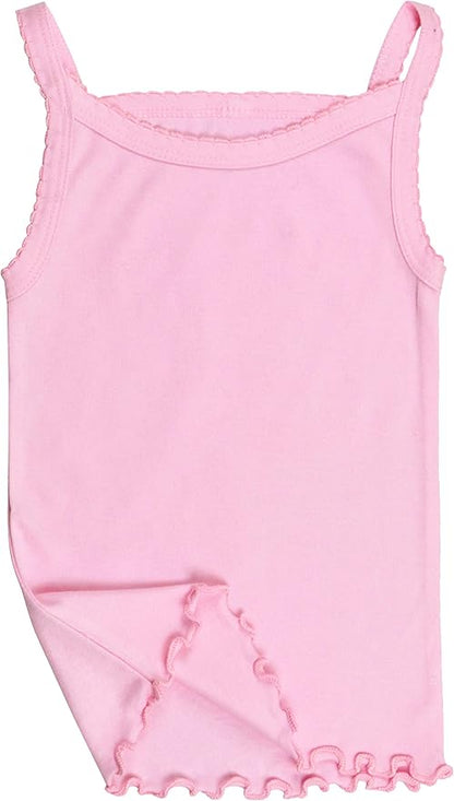 ToBeInStyle Girl's 4 Pack Ruffle Hem Spaghetti Strap Tank Tops