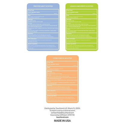 Touchland Hydrating Hand Sanitizer Spray, FRESH Trio Set (Mint, Citrus, Lemon Lime), 1 FL. OZ. Travel Size Power Mist Sprays (Set of 3)