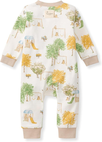 Burt's Bees Baby Boys Sleep and Play PJs, 100% Organic Cotton One-Piece Zip Front Romper Jumpsuit Pajamas