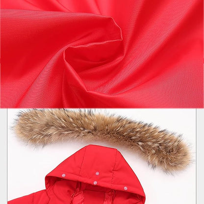 Kids 2 Piece Snowsuit Sets Girls Boys Winter Cute Hooded Puffer Jacket Snow Pants Snowboard Skiing Sets Insulated