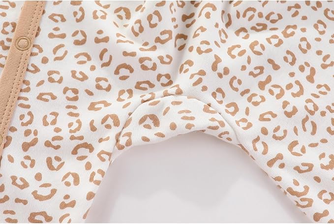 Unisex Baby Boy Girl Footies Rompers Cotton Long Sleeve 3 Pack Infant Jumpsuits 0-12Months Babies' Outfits