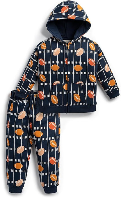 monica + andy Sporty Sweatsuit, 100% Organic Cotton Clothes for Boys & Girls, Outfit Sizes For Kids, Toddler & Infant